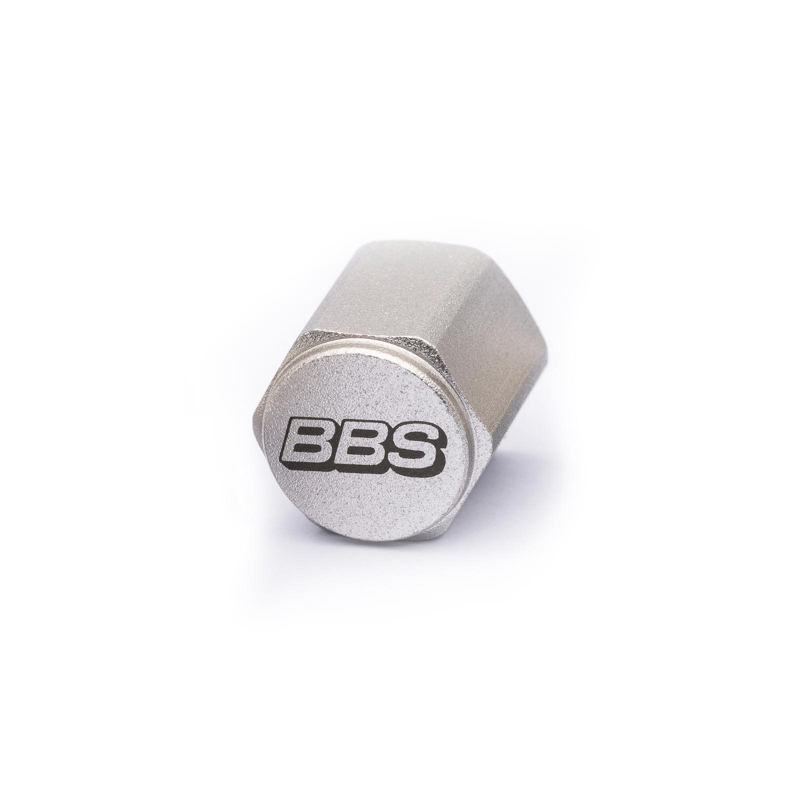 BBS Aluminium Ventilkappe silber mit gelasertem Logo