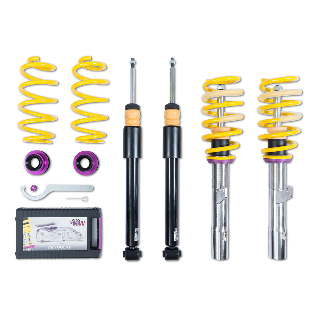 KW Gewindefahrwerk V2 inox (inkl. Stilllegung f. elektr. Dämpfer) 1528000Q für SEAT LEON SC (5F5) 01/2013-