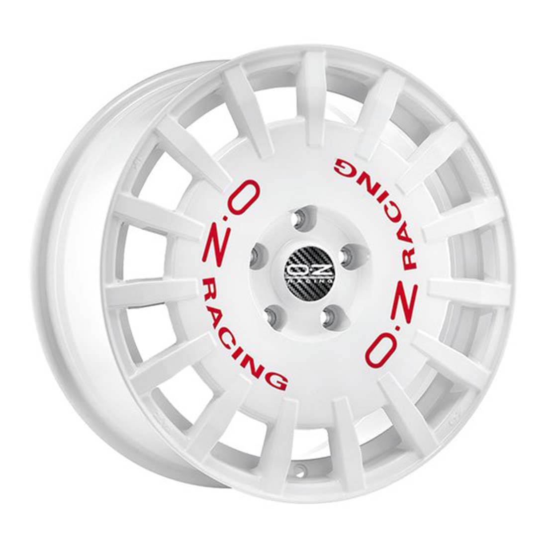 OZ-RACING RALLY RACING 7x17 ET30 4x100 (WEISS LACKIERT + ROTE SCHRIFT)