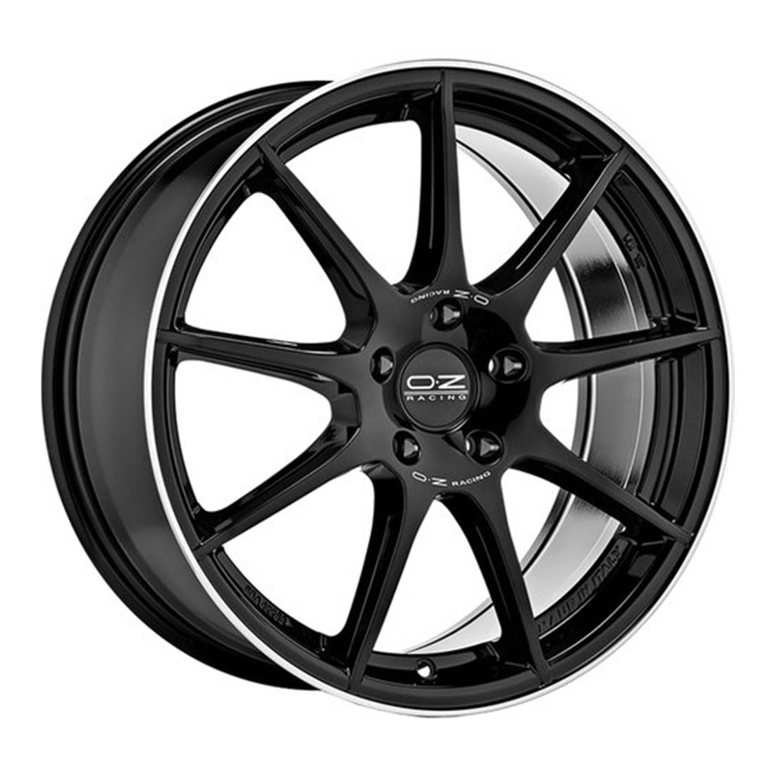 OZ-RACING VELOCE GT 8x18 ET45 5x114.3 (GLOSS BLACK D.CUT+SI.LET.)