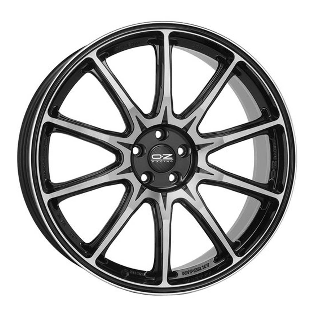 OZ-RACING HYPER XT HLT 9,5x22 ET32 FLAT 5x112 (GLOSS BLACK DIAMOND CUT)